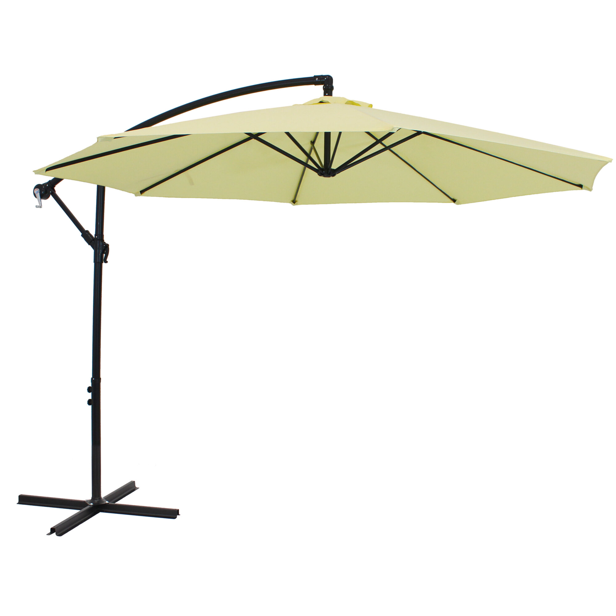 Sunnydaze Decor, 9ft. Offset Patio Umbrella with Crank - Buttercup, Canopy Diameter 9.5 ft, Shape Octagon, Model# RUL-038